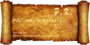 Pázmán Kitti névjegykártya